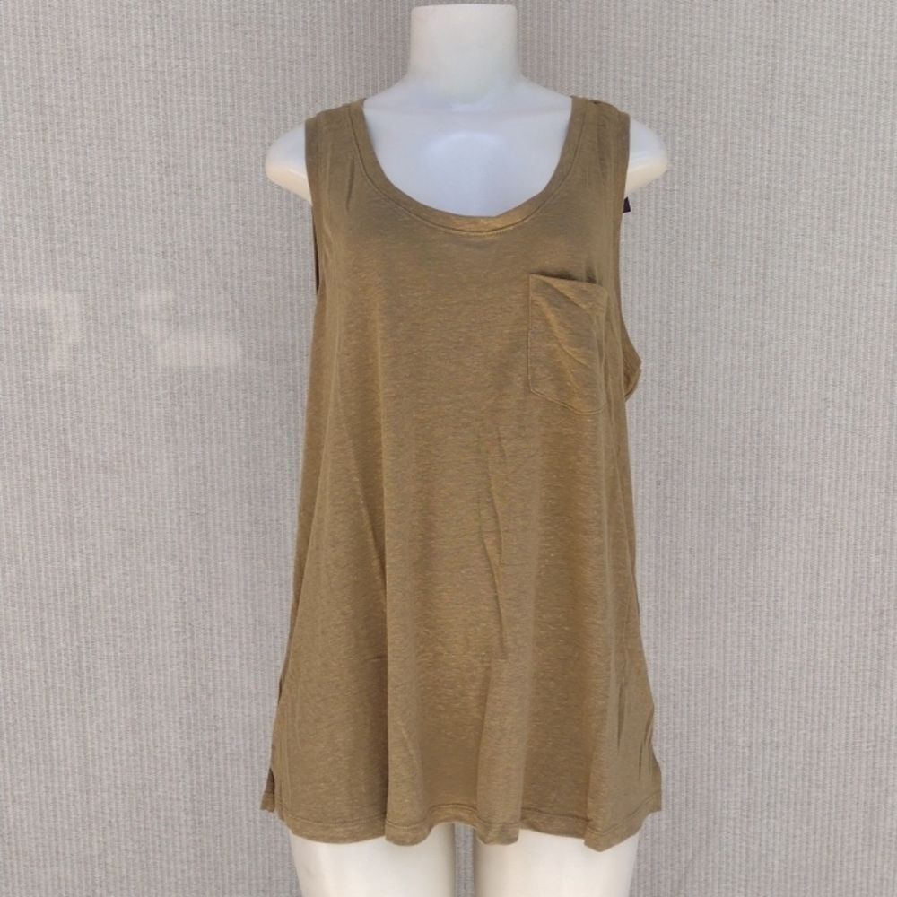 NWT Ava & Viv Sleeveless Khaki Tank Top - Size 2X